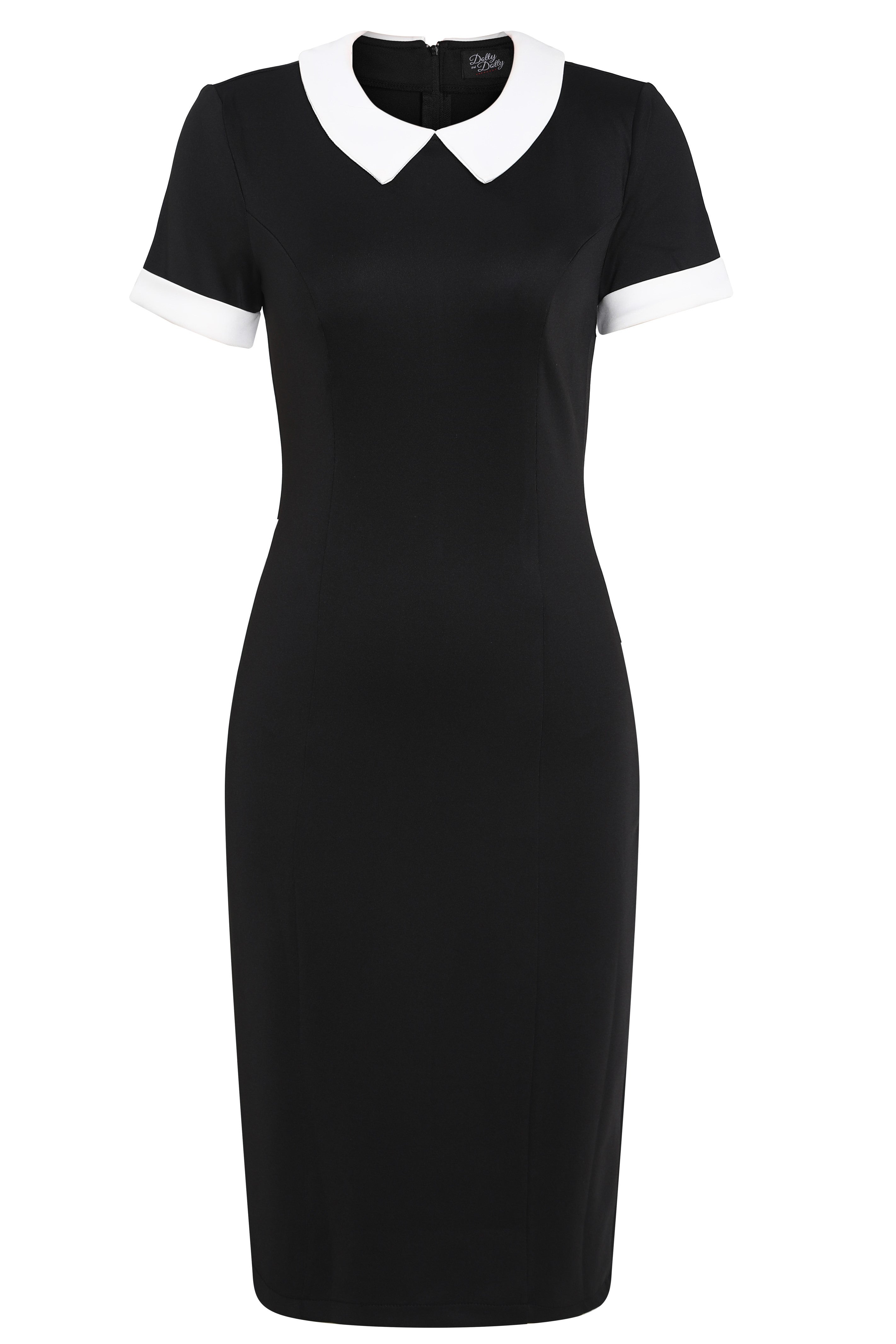 Fitted Little Black Dress With Collar