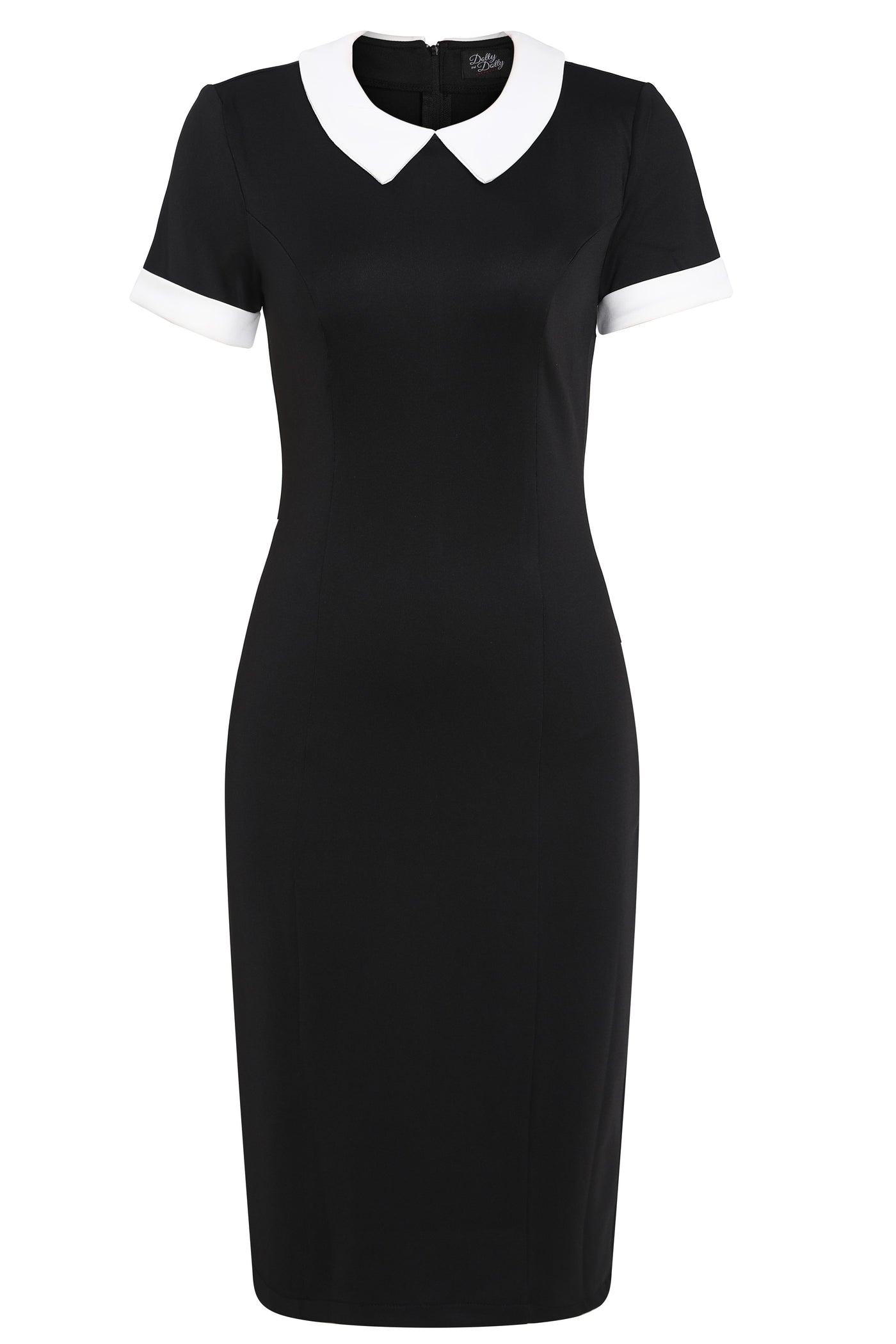 Fitted Little Black Dress With Collar Fitted Little Black Dress With Collar