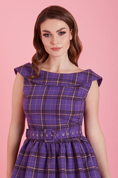 Cindy Full Circle Dress in Purple Tartan4