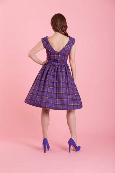 Cindy Full Circle Dress in Purple Tartan5