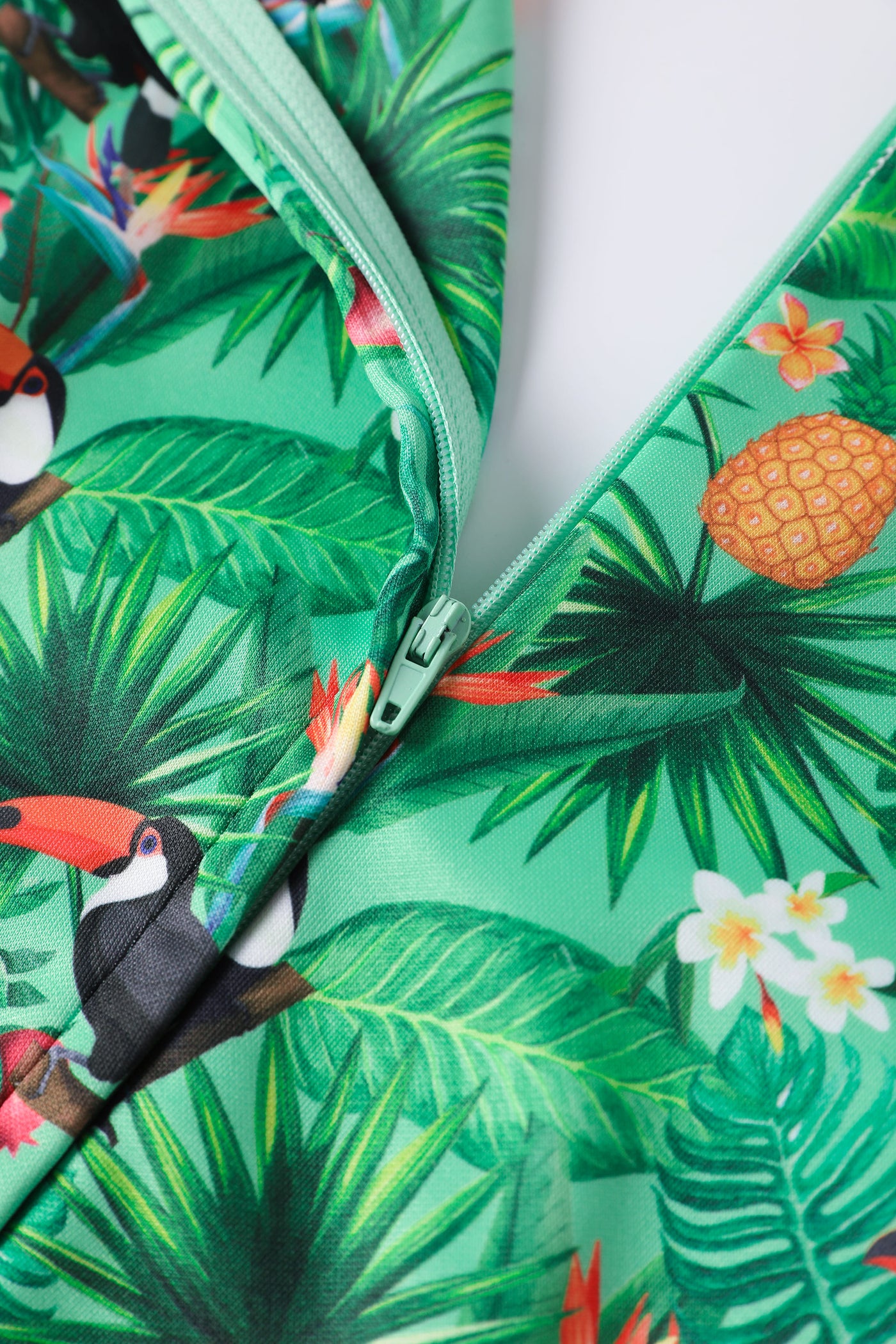 Green Tropical Toucan Dress