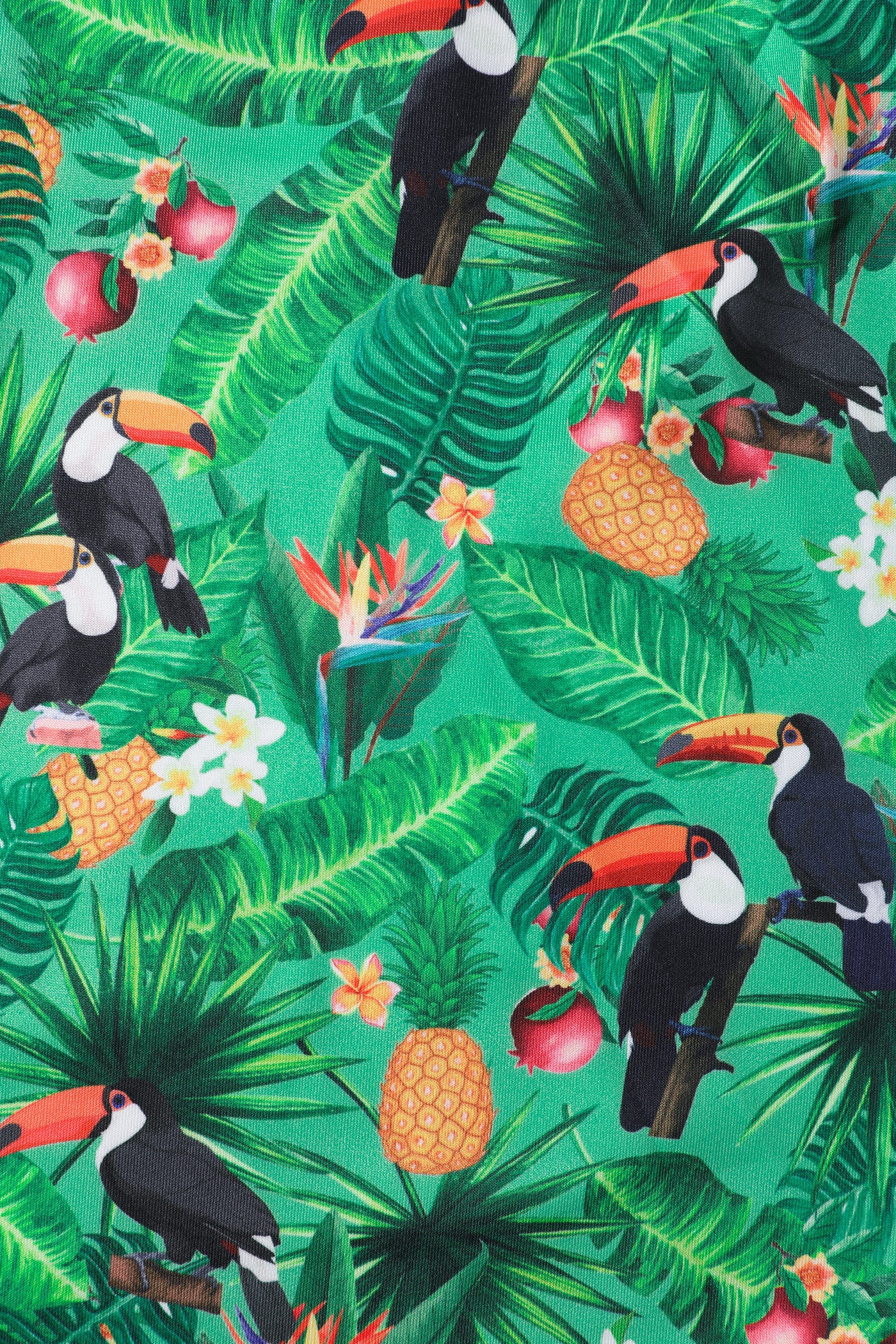 Green Tropical Toucan Dress