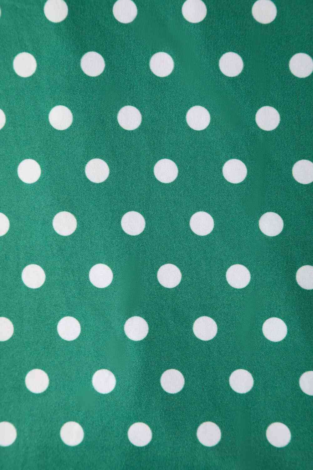 Green & white Polka Dot