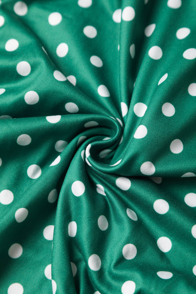 Green & white Polka Dot