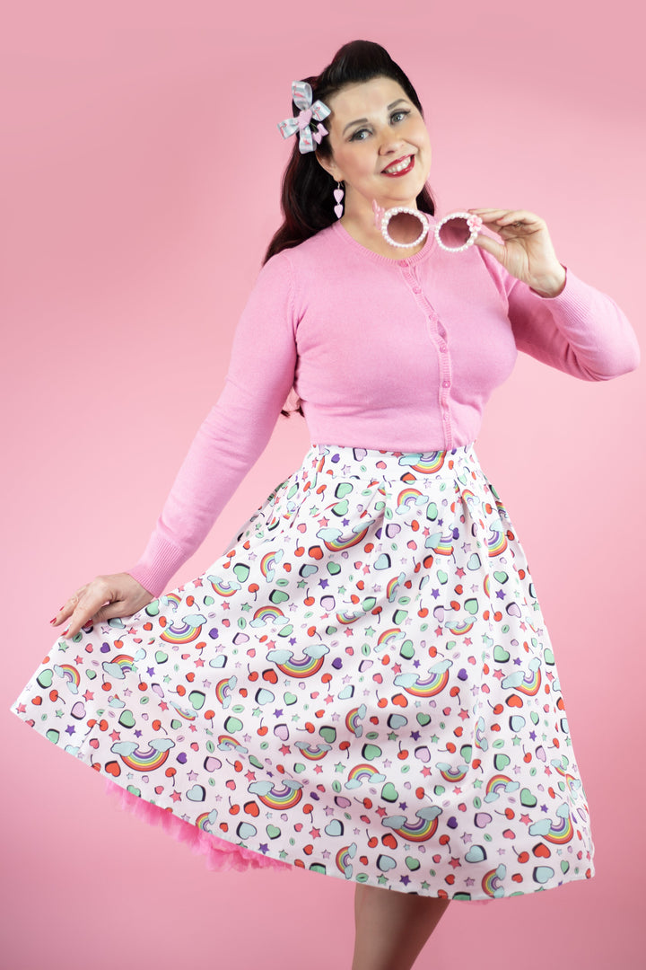 Rainbow pleated skirt plus size deals