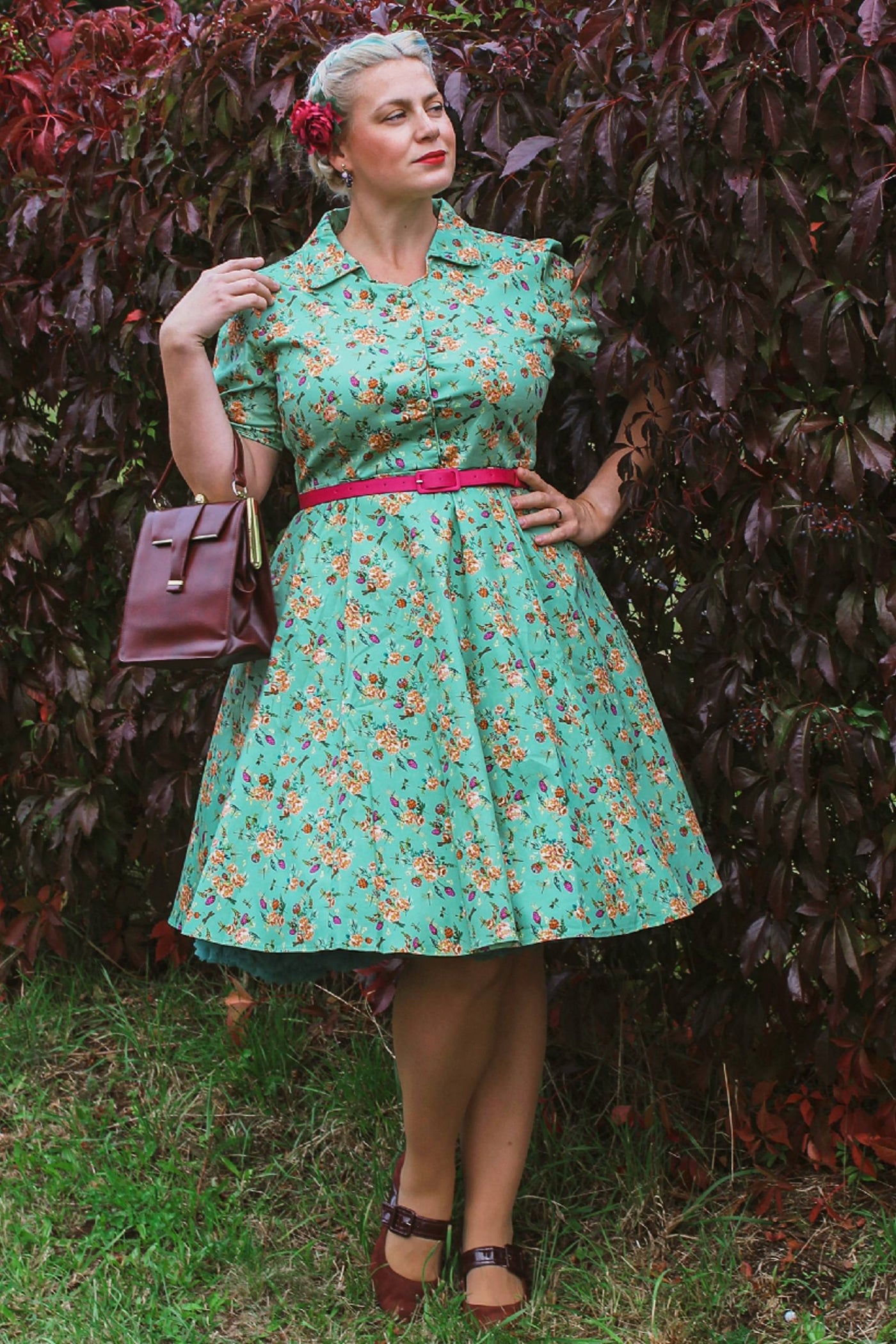 Penelope Elegant Mint Green Floral Shirt Dress Penelope Elegant Mint Green Floral Shirt Dress