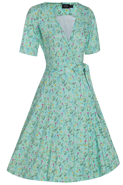 Matilda Mint Floral Wrap Dress side view