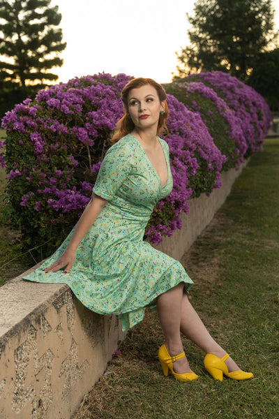  Mint Floral Wrap Dress