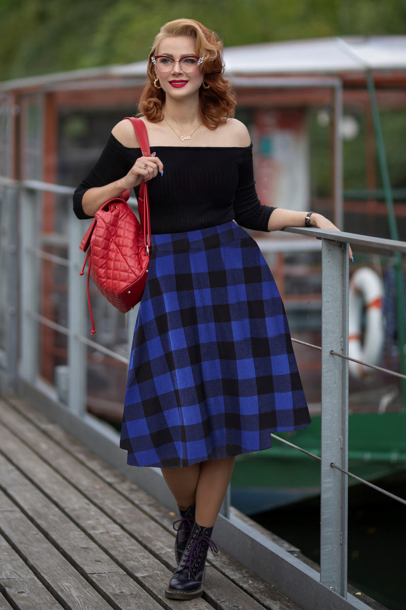 princess polly baby blue dress Alexa Shirt Dress  Petrol Blue & Black Check Cotton Shirt Dress with  Pockets