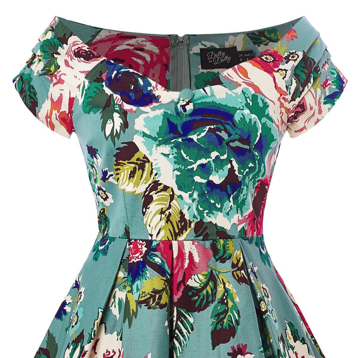 Woman's Off Shoulder Blue Floral Swing Dress