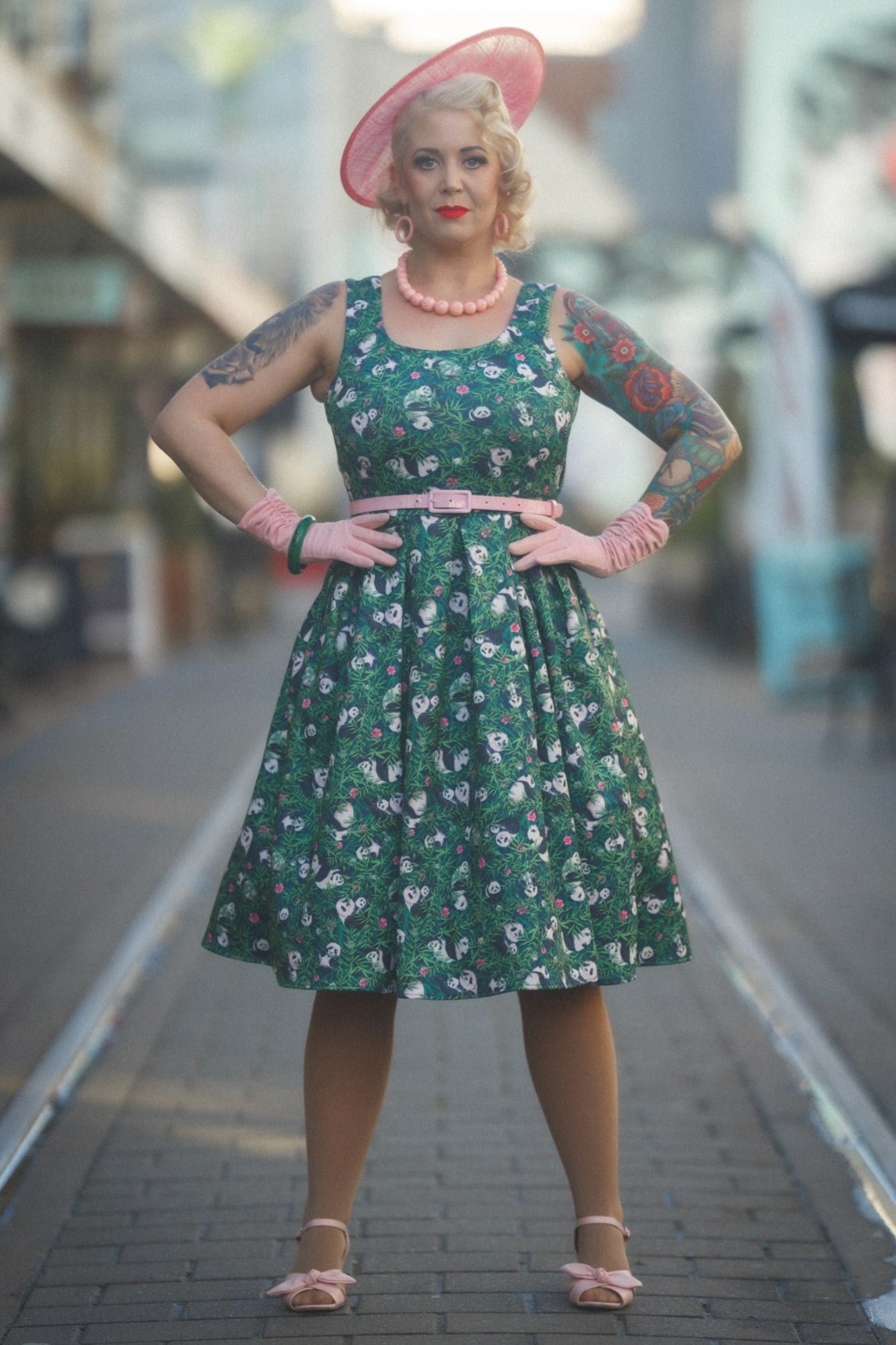 Amanda Panda Bamboo Forest Print Swing Dress 8