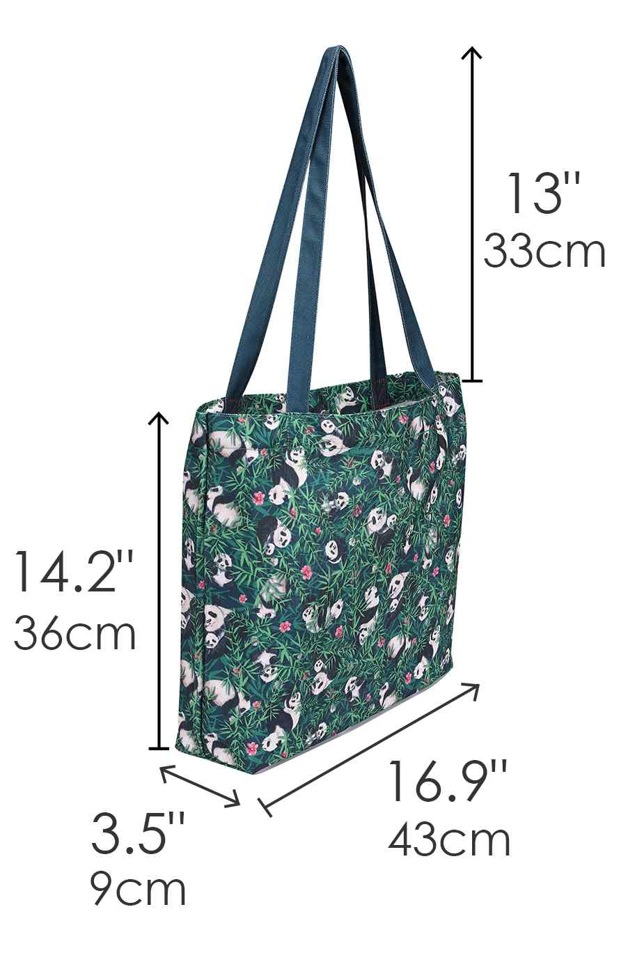 Panda & Bamboo Print Shopping Tote Bag
