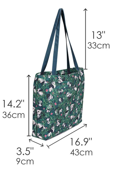 Panda & Bamboo Print Shopping Tote Bag