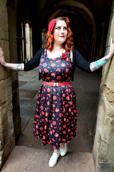 Pin Up Lip & Cherry Swing Dress