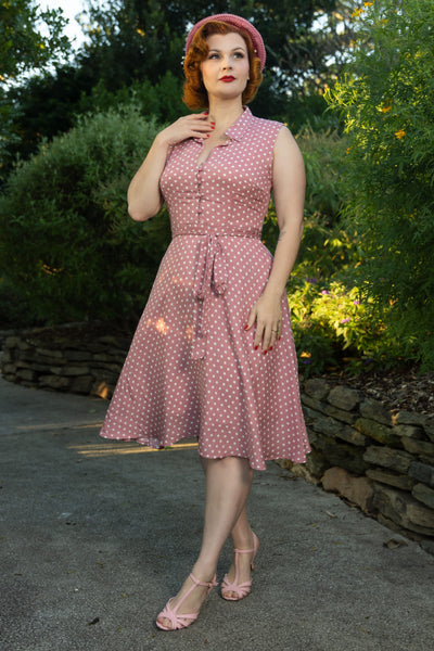 Pink Polka Dot Shirt Dress