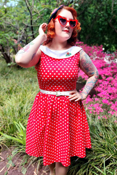 Polka Dot Vintage Dress in Red