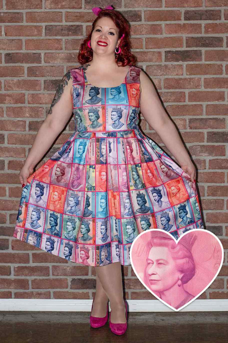 A lady wearing a Queen Elizabeth II Flared Dress