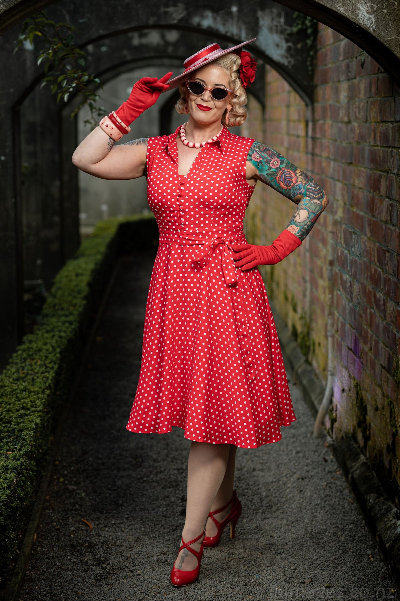 Red Polka Dot Shirt Dress