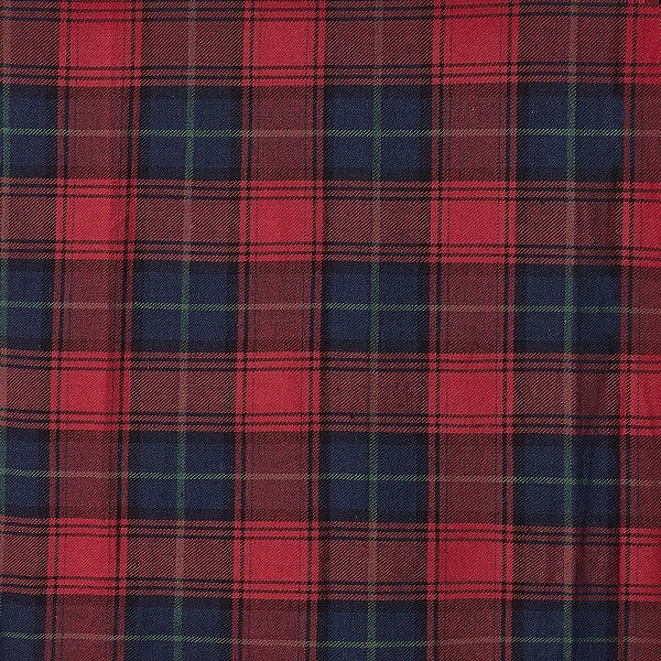 red and blue check fabric