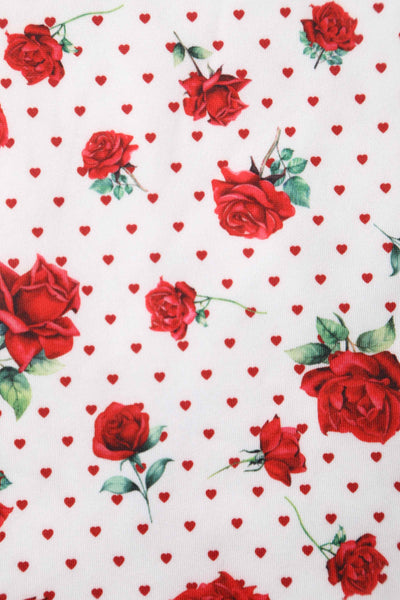 Retro White Rose Swing Dress