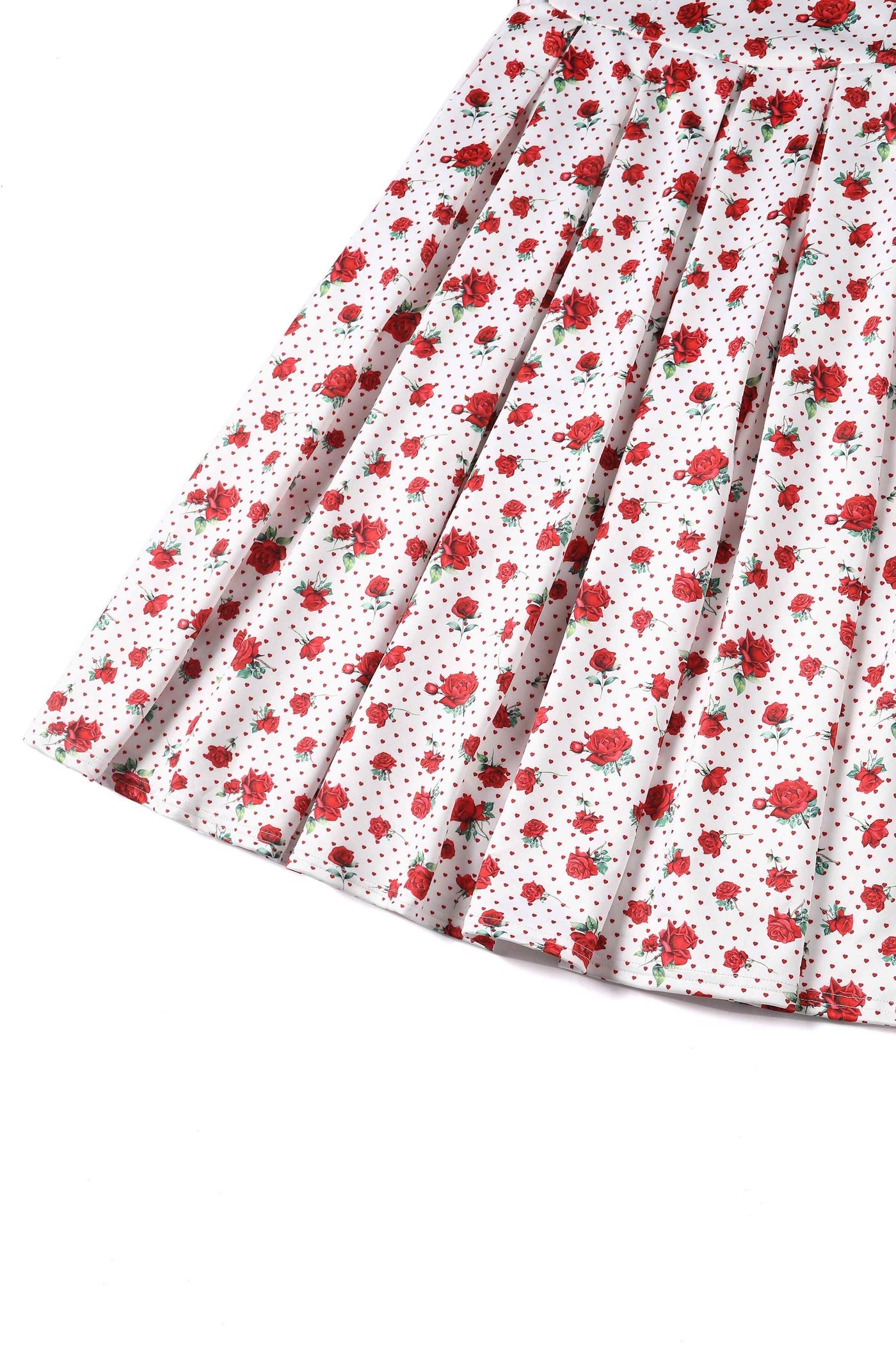 Retro White Rose Swing Dress