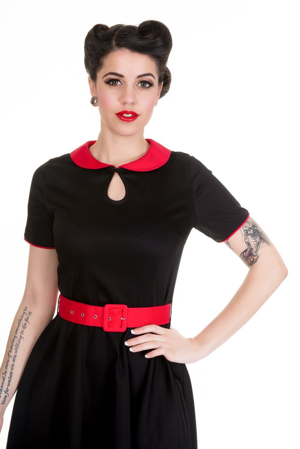 Retro 50's Style Swing Dress in Black-Red