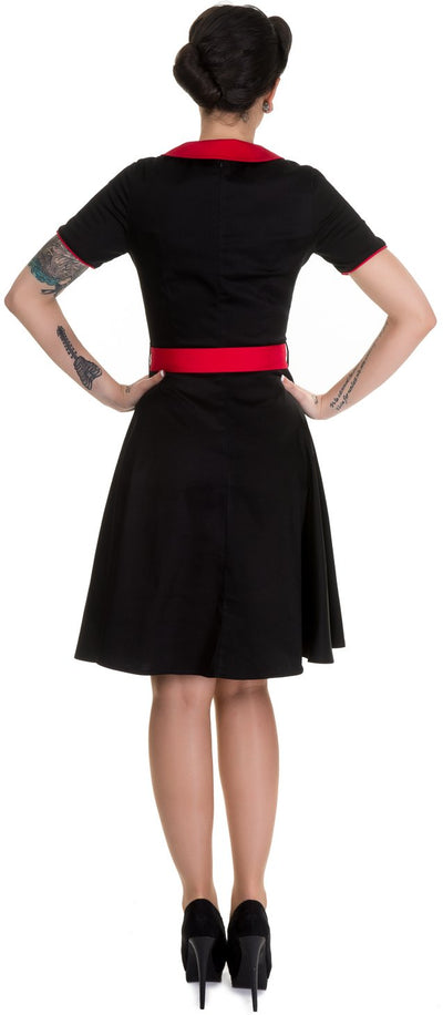 Retro 50's Style Swing Dress in Black-Red