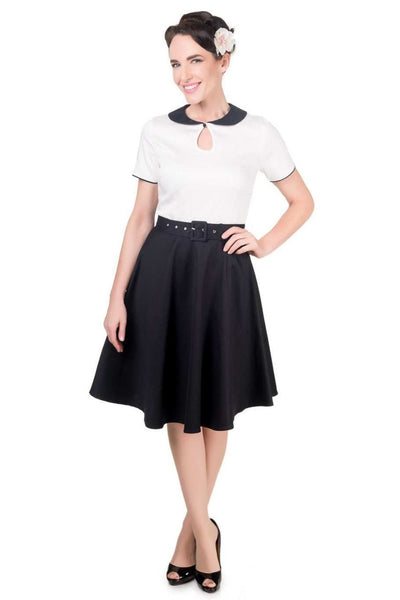 Retro 50's Style Swing Dress in Black-White