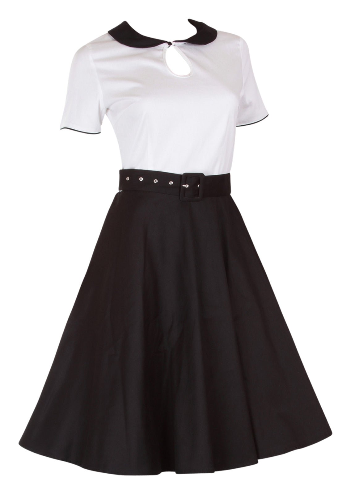 Retro 50's Style Swing Dress in Black-White