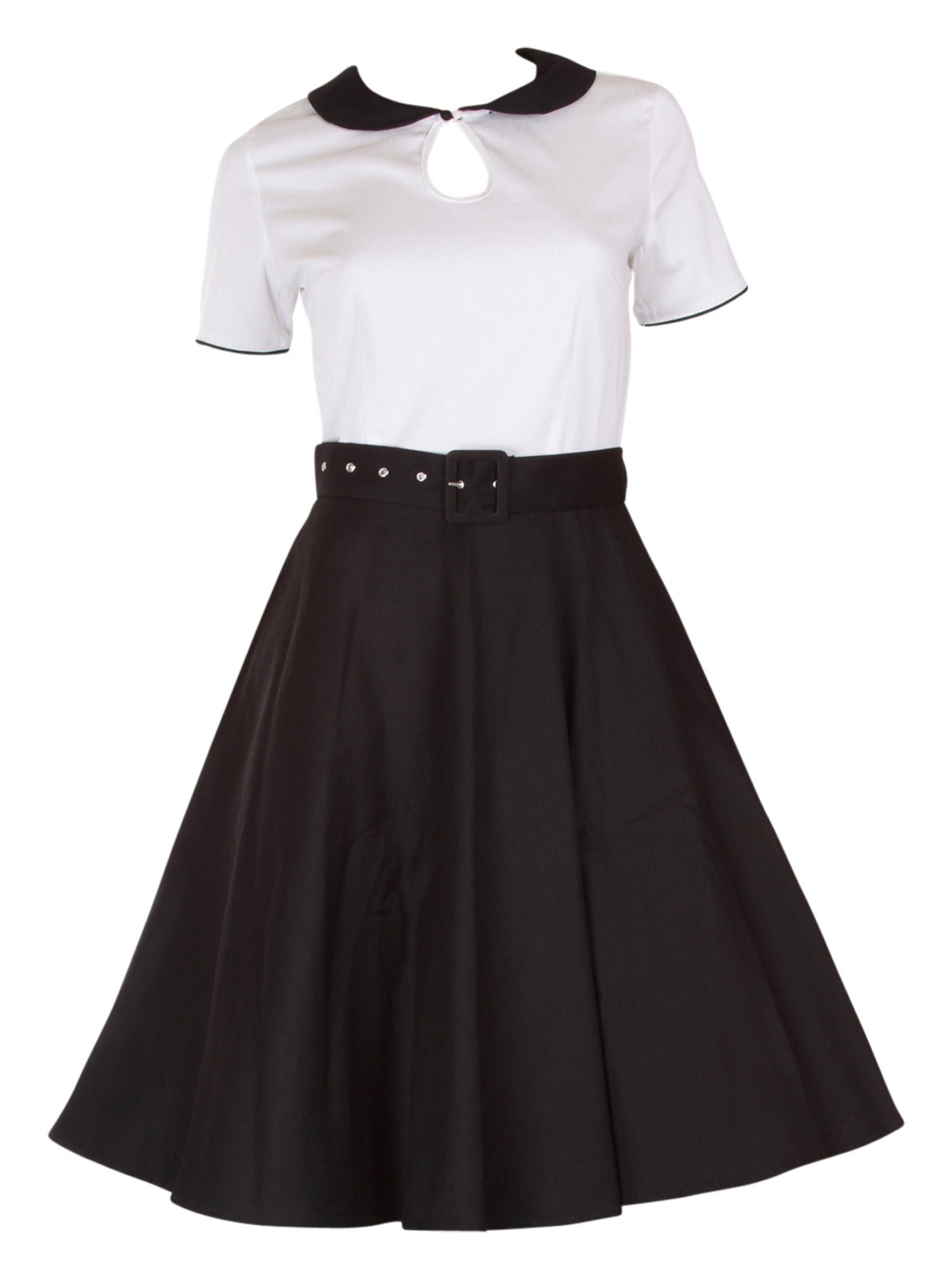 Retro 50's Style Swing Dress in Black-White