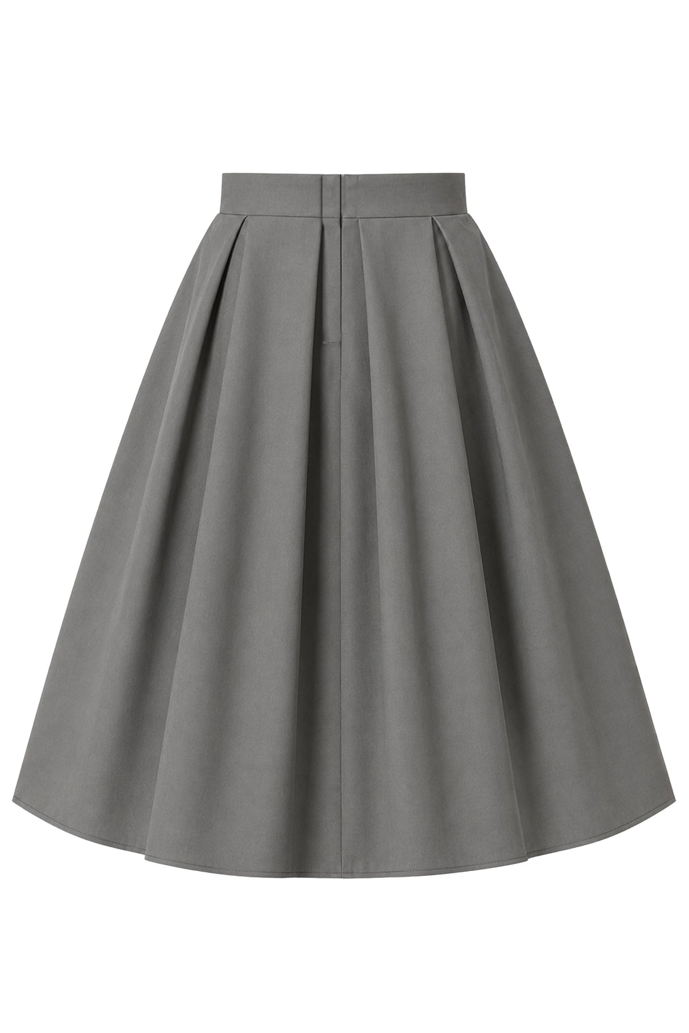 Grey Pleated Midi Skirt | Vintage Swing Skirt