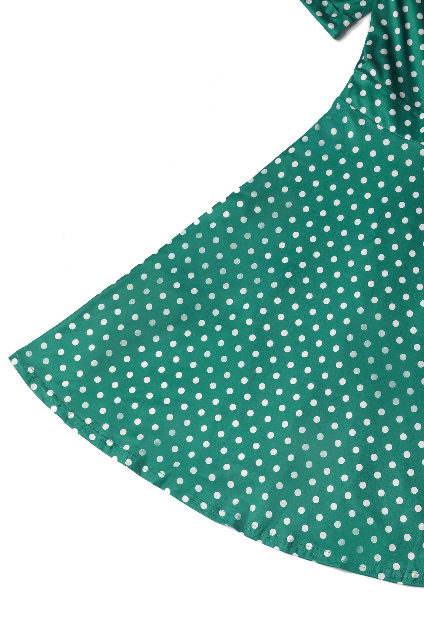 Stylish & Casual Green Polka Dot Wrap Dress for Every Occasion skirt part