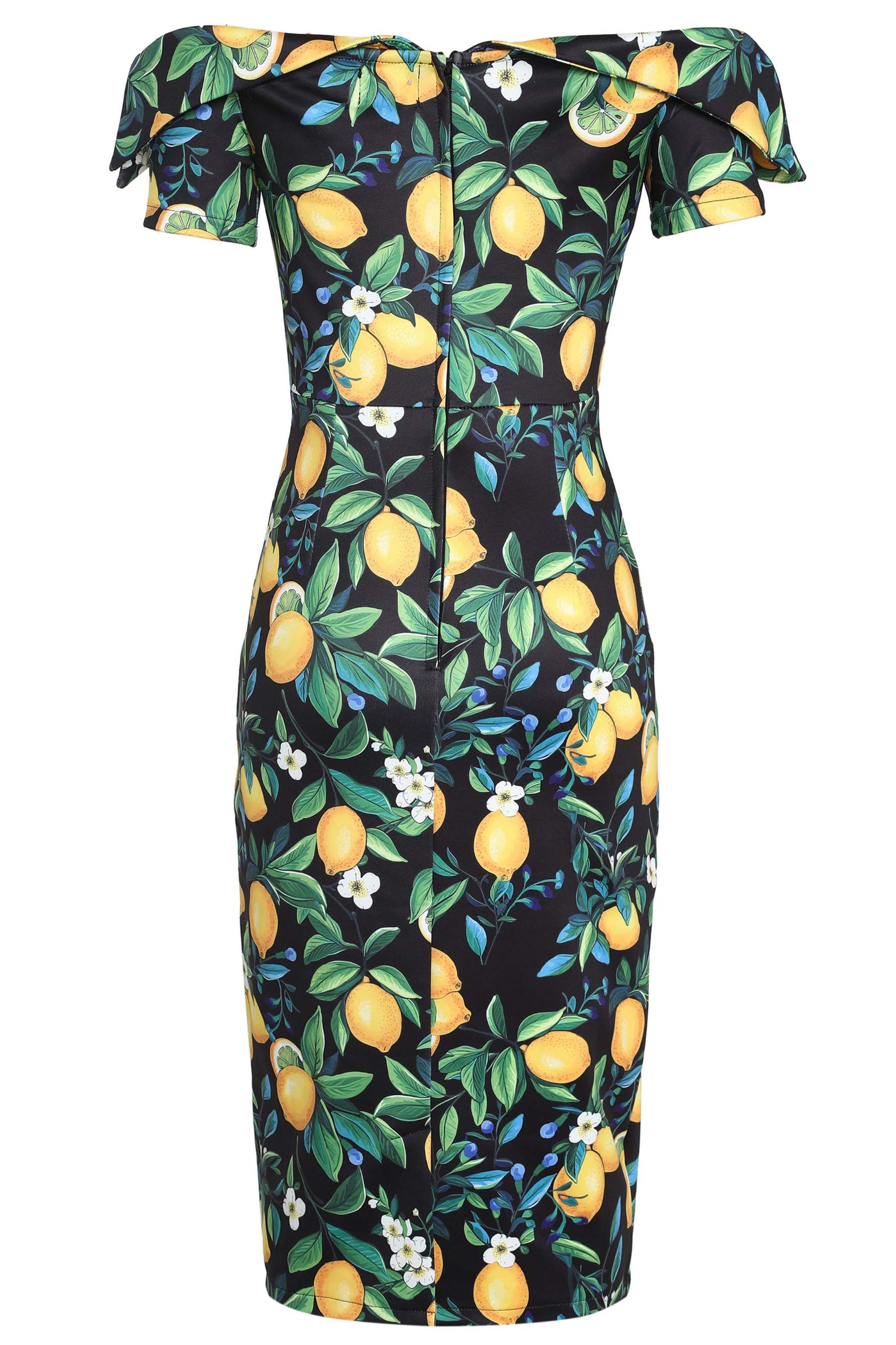 princess polly baby blue dress Dolce & Gabbana Black Lemon Print Silk Ruched Sleeveless Short Dress S  Dolce & Gabbana main image 1
