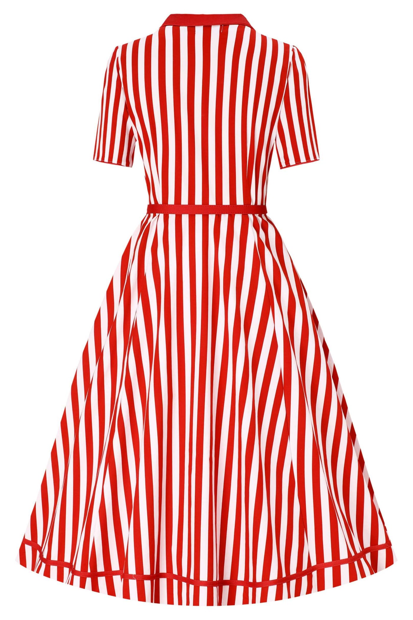 Mabel Striped Midi Shirt Dress In Burgundy