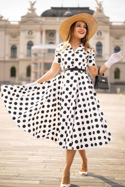 polka dot dress for ladies Print Vintage Dresses ProductID: 114214