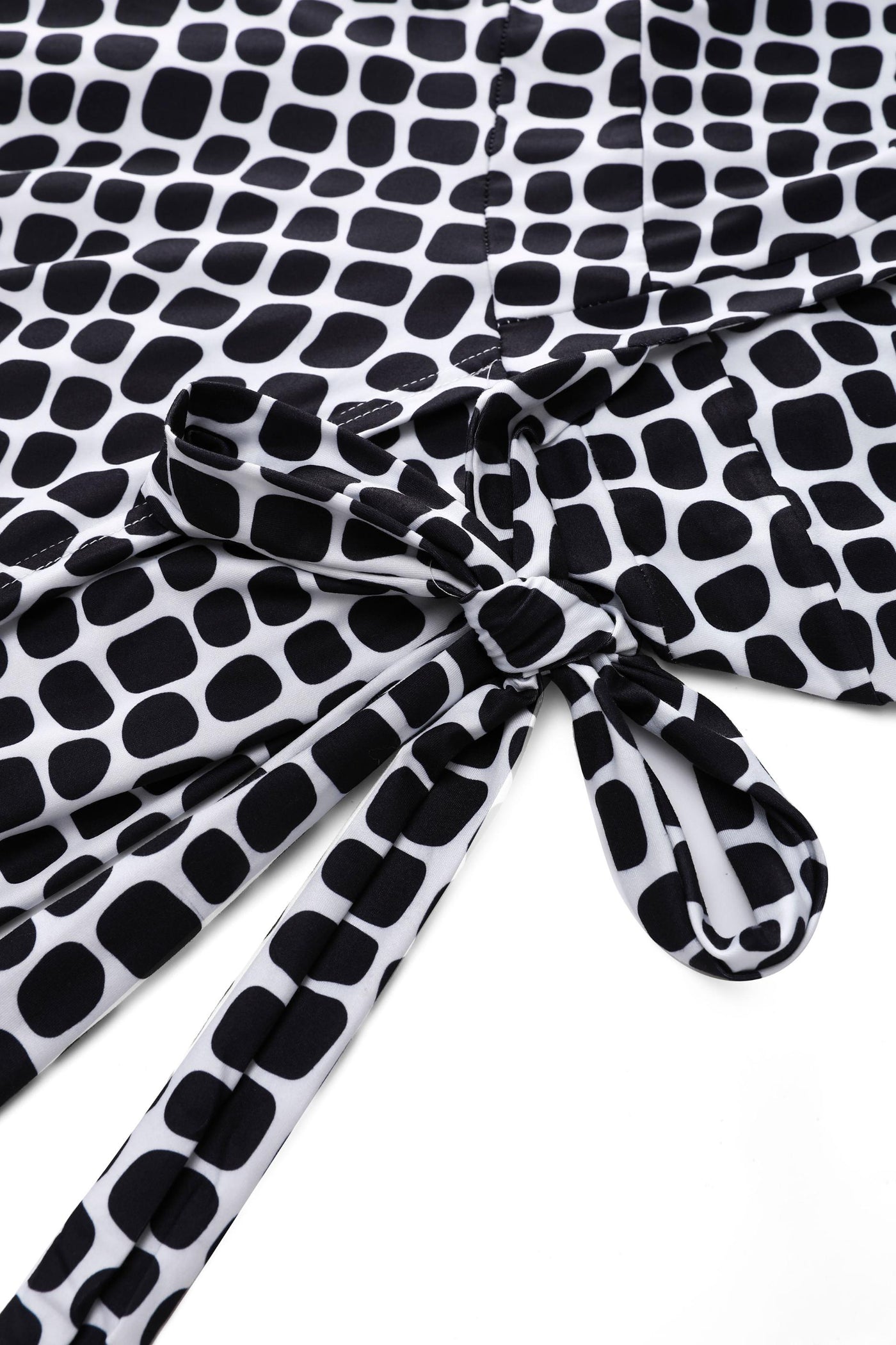 Monochrome Pebble Wrap Dress - Retro Style Dress