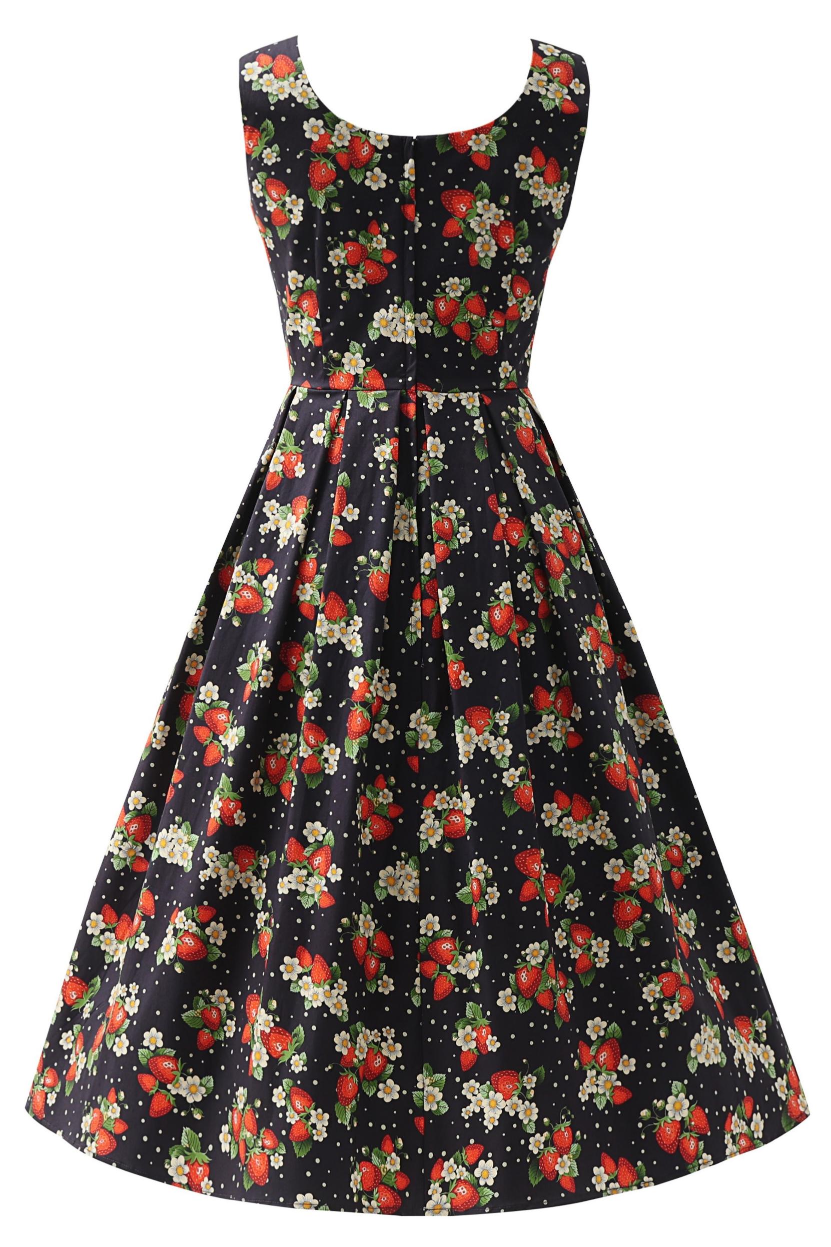 strawberry midi dress black Lirika Matoshi Black Strawberry Midi Dress XXL