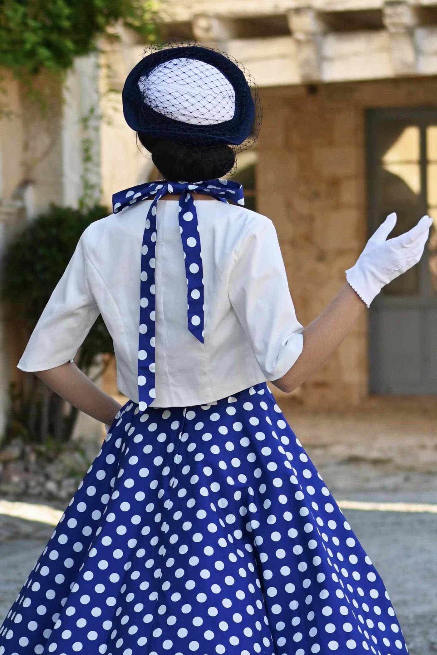 Back view of Lisette White Bolero Jacket