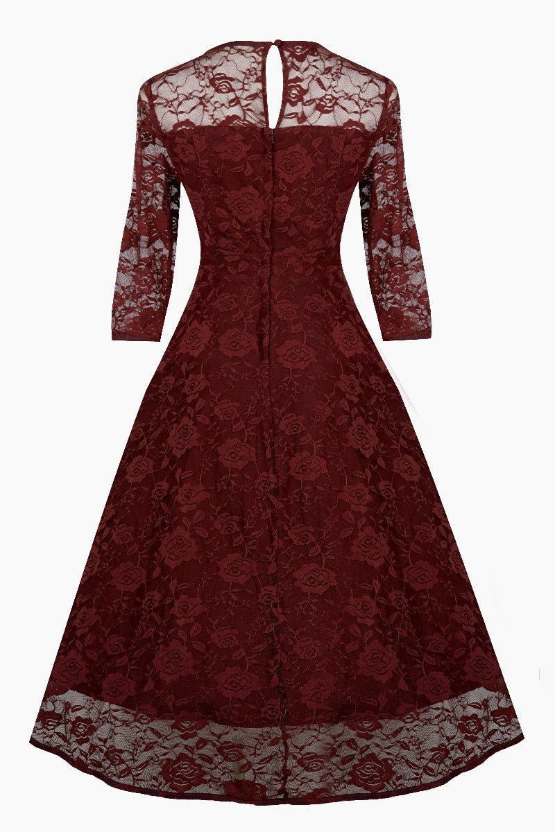 chinese dress ladies burgundy lace dress amazon main image 0