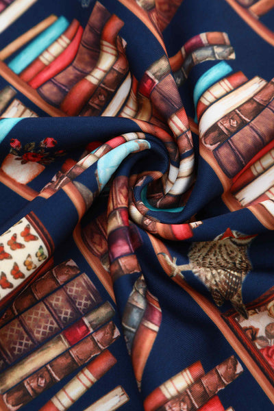 Fabric of Aisley Book & Owl Pleated Midi Skirt