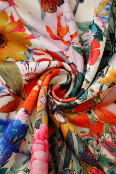 Fabric of Aisley Butterfly Garden Pleated Midi Skirt