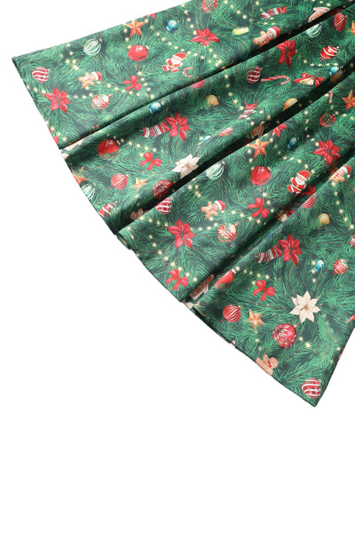 Close up view of Aisley Christmas Tree Midi Skirt