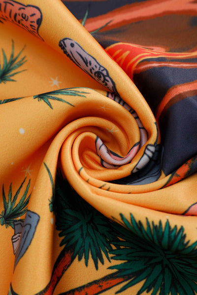 Fabric of Aisley Dinosaur Extinction Pleated Midi Skirt