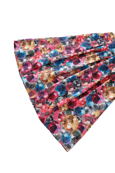 Close up view of Aisley Disco Ball Pleated Midi Skirt