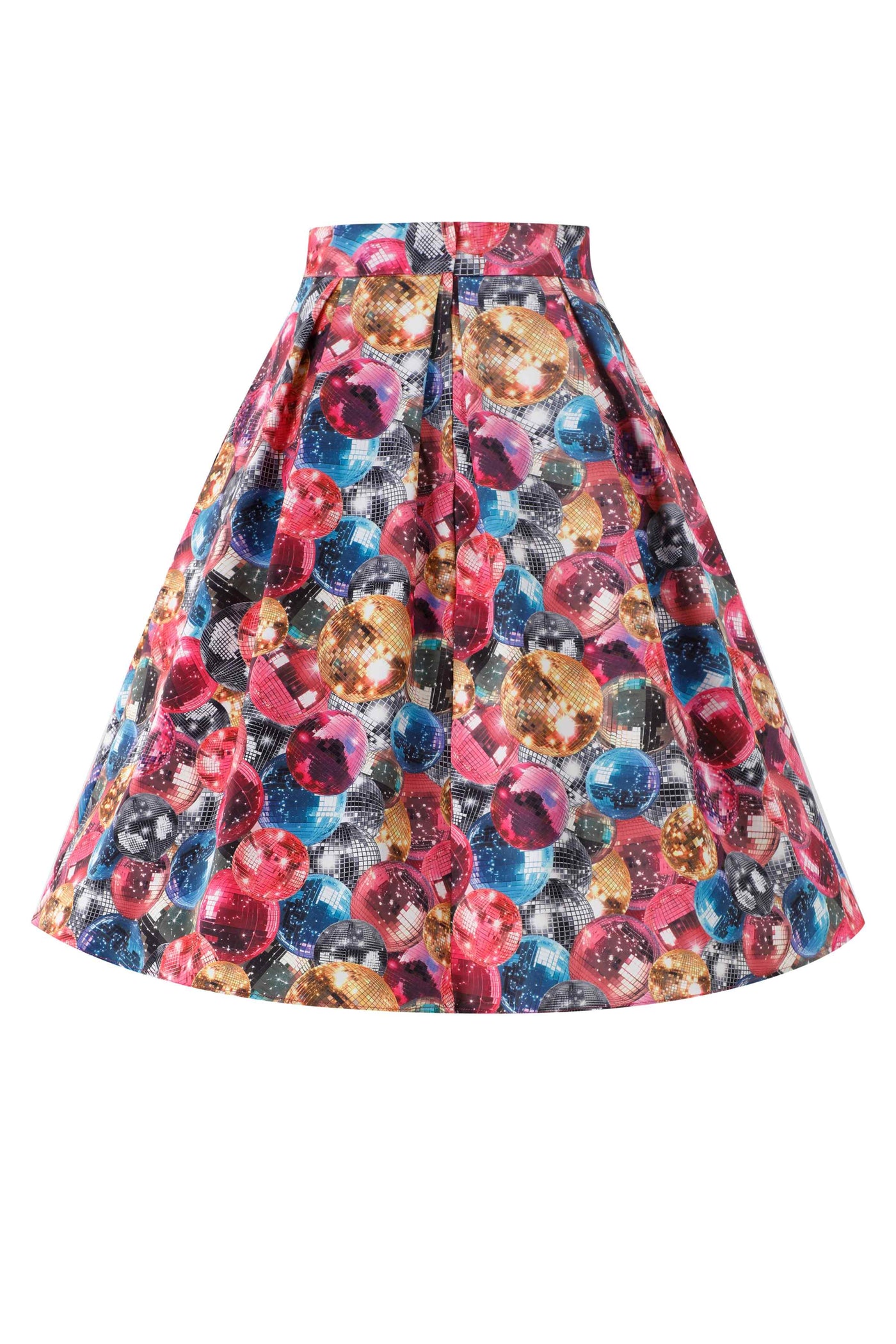 Back view of Aisley Disco Ball Pleated Midi Skirt