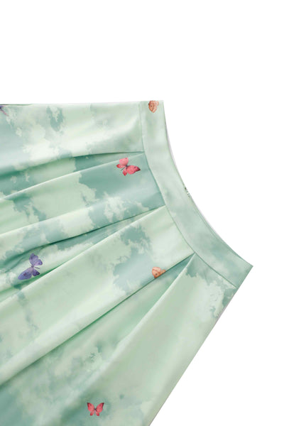 Waistband of Aisley Fairy Land Pleated Midi Skirt