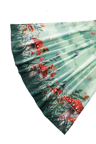 Close up view of Aisley Fairy Land Pleated Midi Skirt