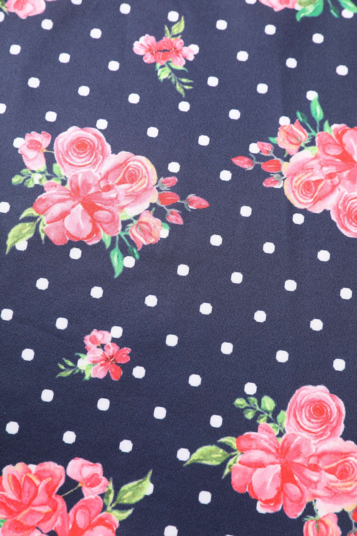 Pattern of Aisley Pink Rose Midi Skirt In Blue