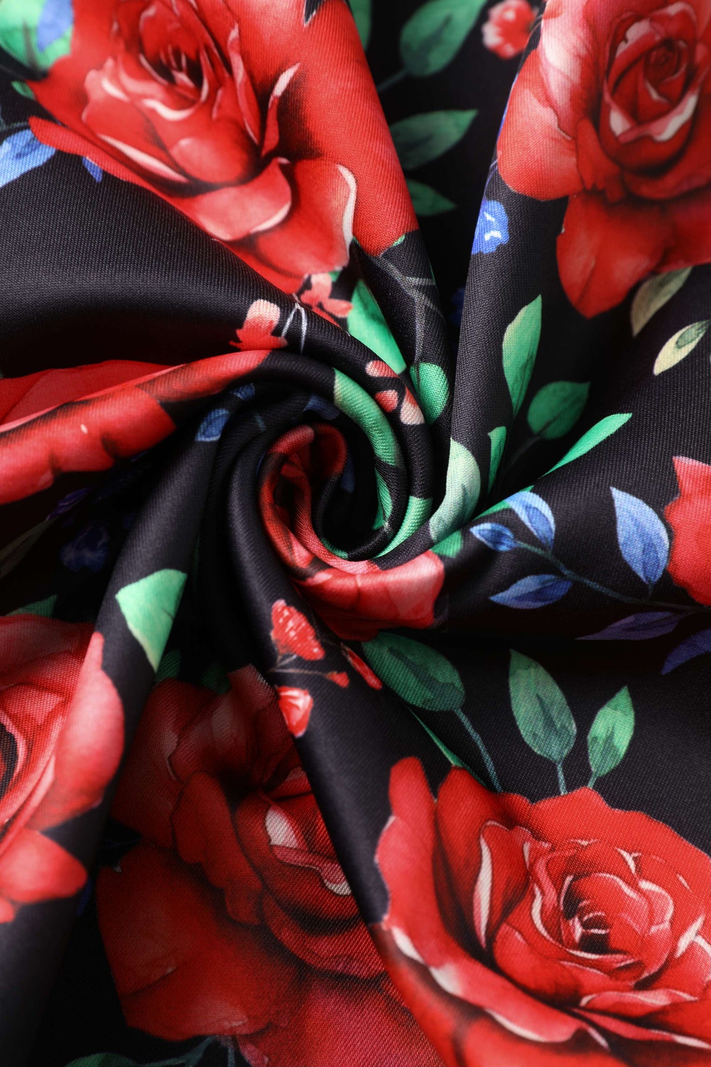 Fabric of Aisley Red Rose Midi Skirt