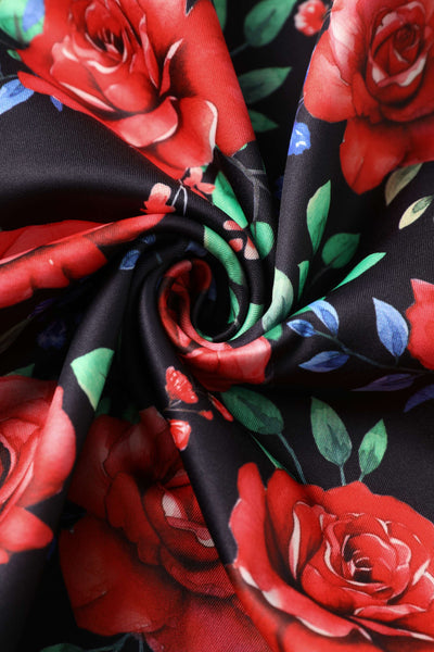 Fabric of Aisley Red Rose Midi Skirt